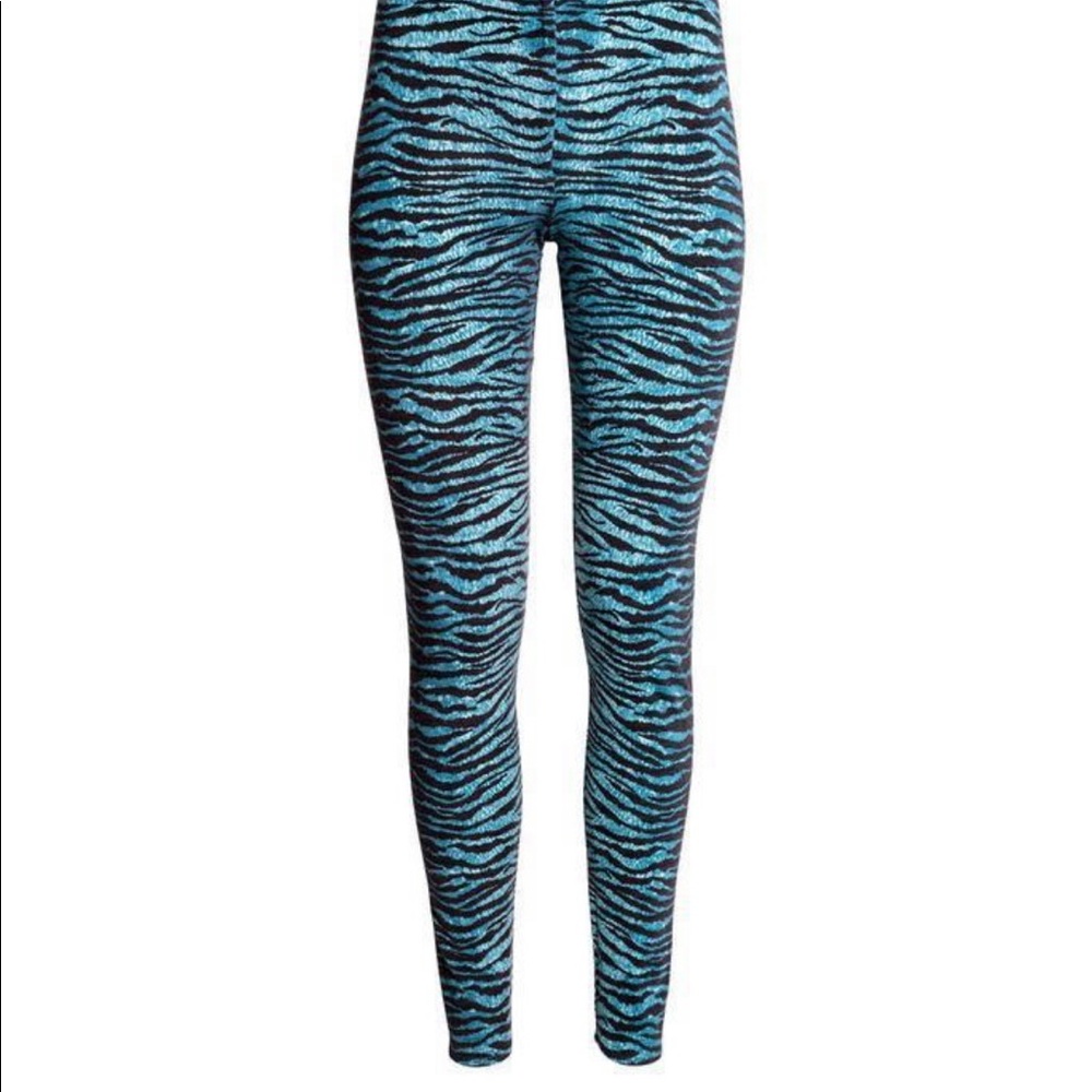 ‼️SOLD‼️ Kenzo x H&M blue tiger print wool leggings